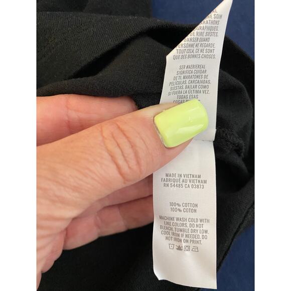 Aerie Bubble Sleeve T-Shirt Black - Picture 2 of 8